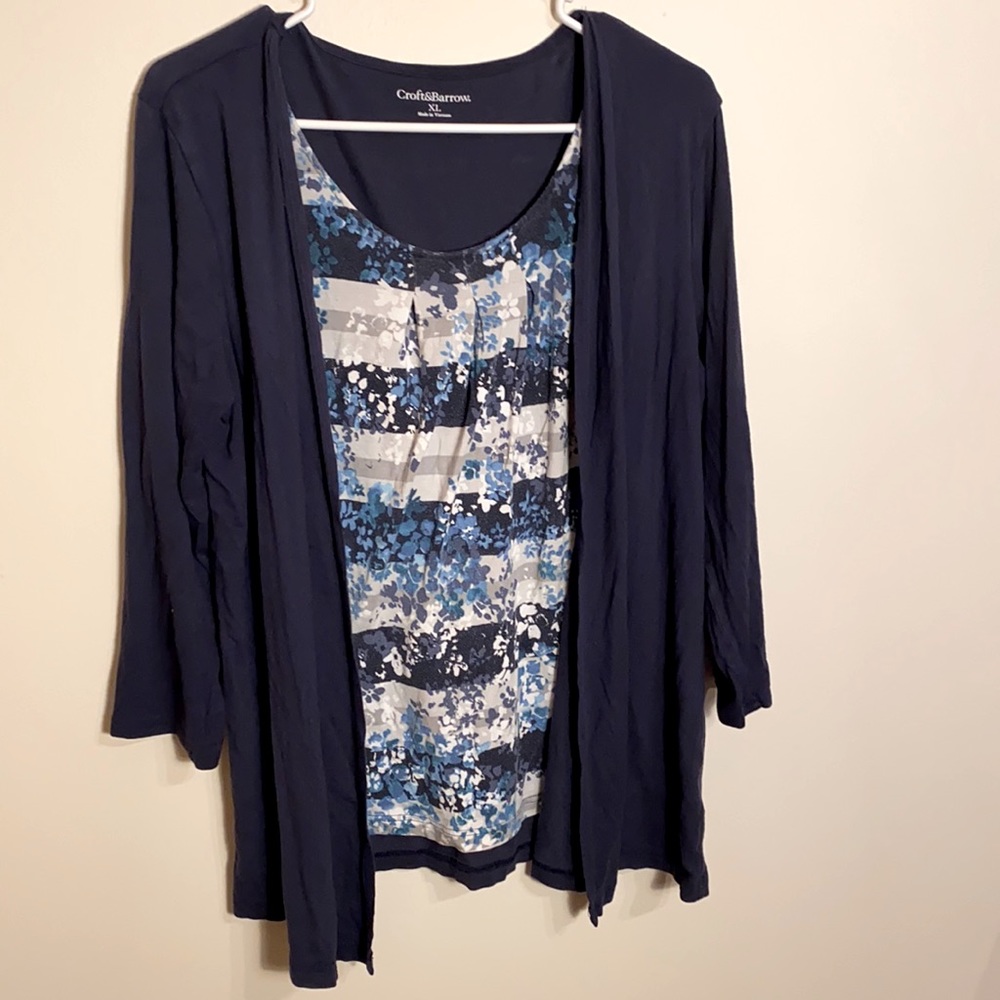 Croft&Barrow Women’s Long Sleeve 2 piece Shirt XL